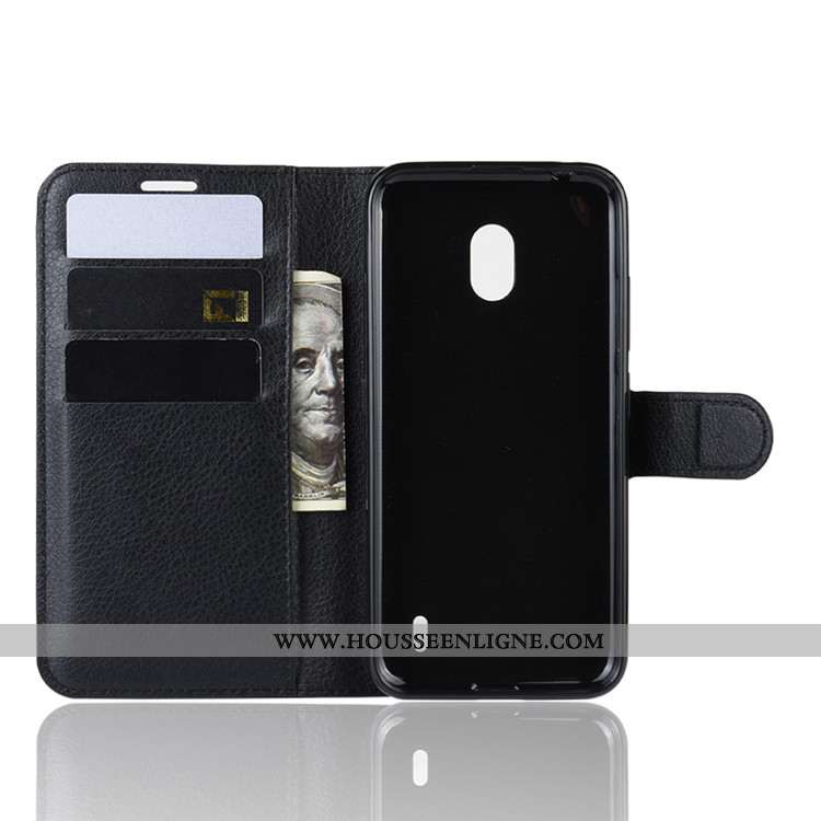 Housse Nokia 2.2 Tendance Cuir Étui Incassable Coque Téléphone Portable Noir