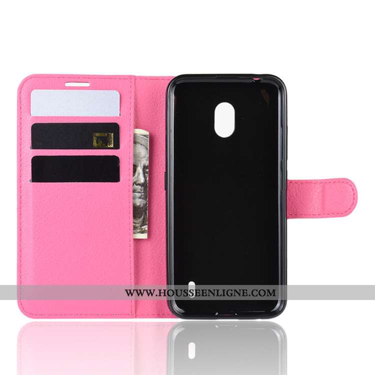 Housse Nokia 2.2 Tendance Cuir Étui Incassable Coque Téléphone Portable Noir