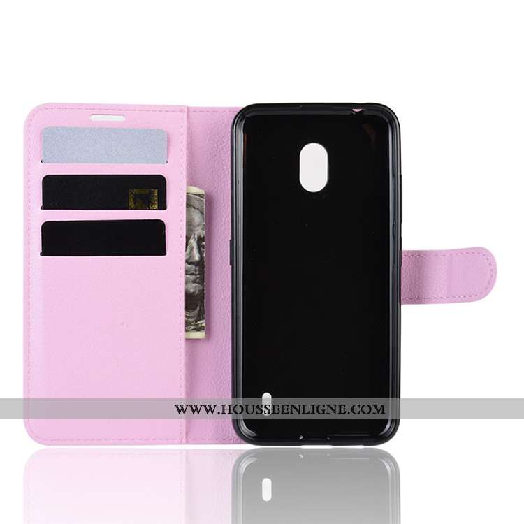 Housse Nokia 2.2 Tendance Cuir Étui Incassable Coque Téléphone Portable Noir