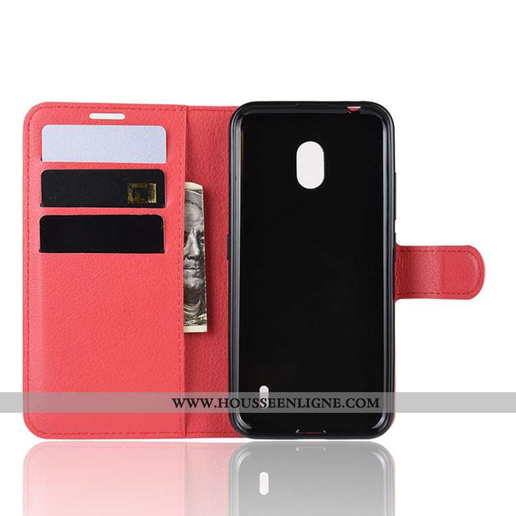 Housse Nokia 2.2 Tendance Cuir Étui Incassable Coque Téléphone Portable Noir
