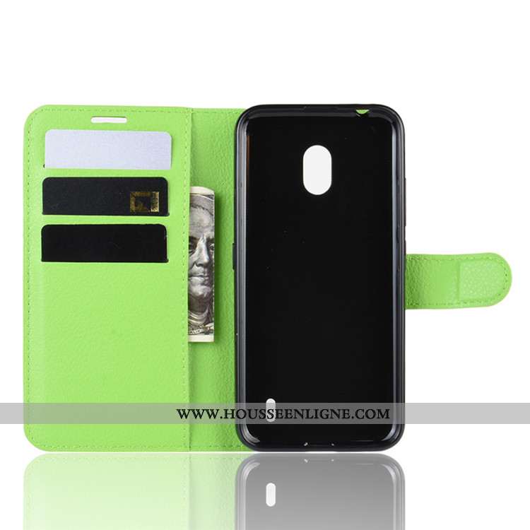Housse Nokia 2.2 Tendance Cuir Étui Incassable Coque Téléphone Portable Noir