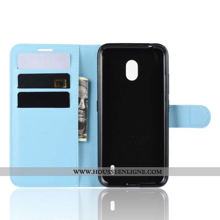 Housse Nokia 2.2 Tendance Cuir Étui Incassable Coque Téléphone Portable Noir