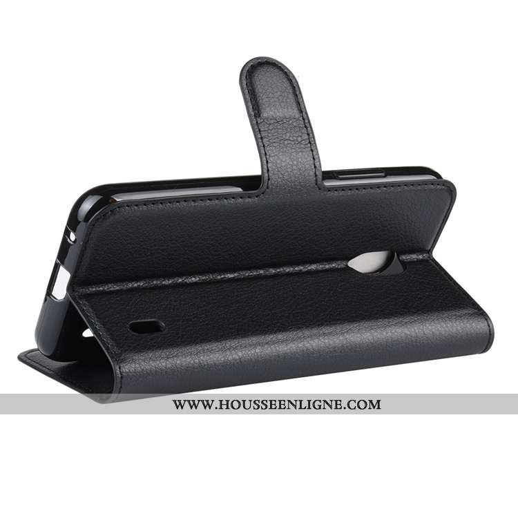 Housse Nokia 2.2 Tendance Cuir Étui Incassable Coque Téléphone Portable Noir