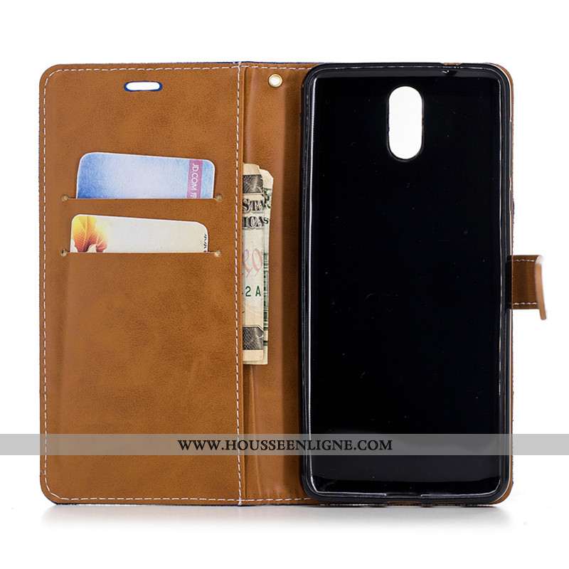Housse Nokia 3.1 Créatif Portefeuille Coque Support Carte Tout Compris Bleu Marin Bleu Foncé