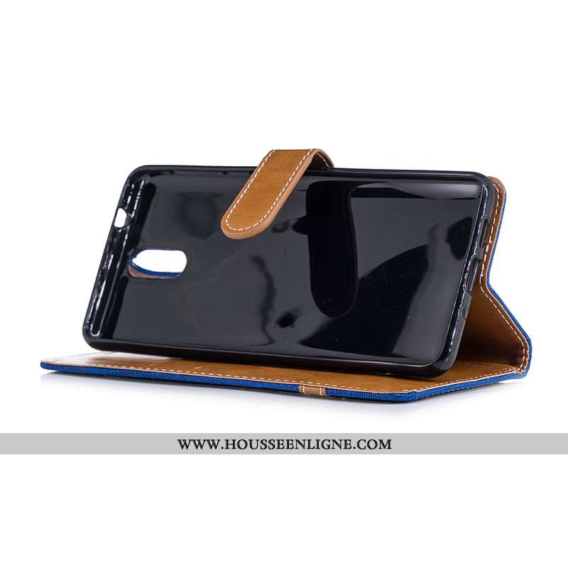 Housse Nokia 3.1 Créatif Portefeuille Coque Support Carte Tout Compris Bleu Marin Bleu Foncé