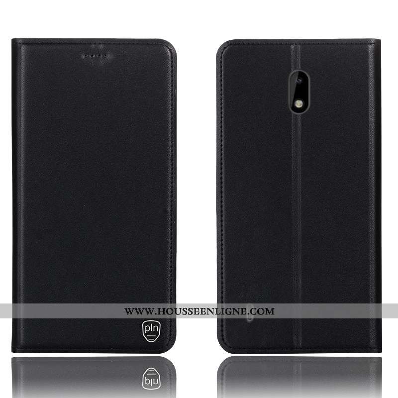 Housse Nokia 3.1 Cuir Véritable Protection Tout Compris Étui Téléphone Portable Jaune
