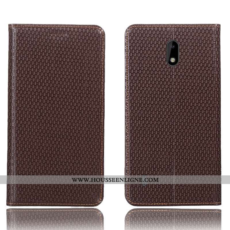 Housse Nokia 3.1 Modèle Fleurie Protection Étui Téléphone Portable Coque Incassable Marron