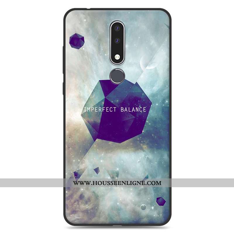Housse Nokia 3.1 Plus Fluide Doux Silicone Bleu Incassable Dessin Animé Protection Étui