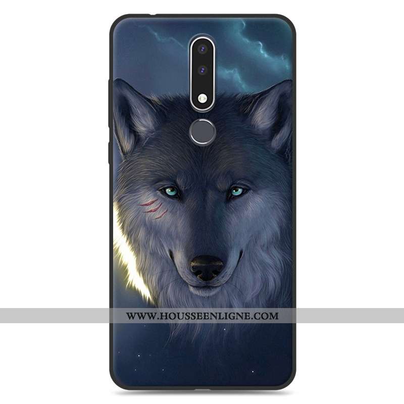 Housse Nokia 3.1 Plus Fluide Doux Silicone Bleu Incassable Dessin Animé Protection Étui
