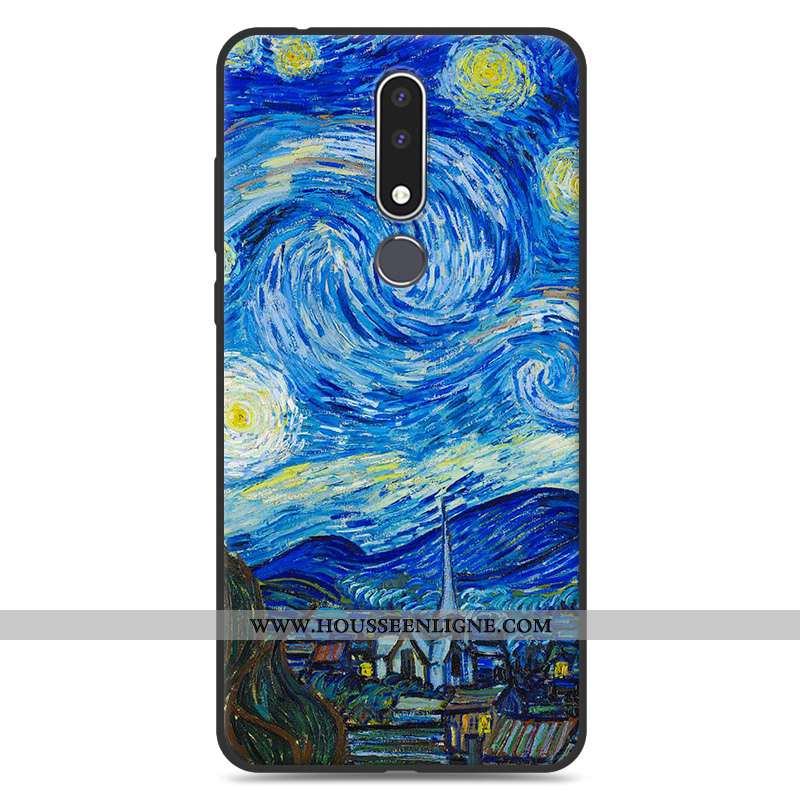 Housse Nokia 3.1 Plus Fluide Doux Silicone Bleu Incassable Dessin Animé Protection Étui