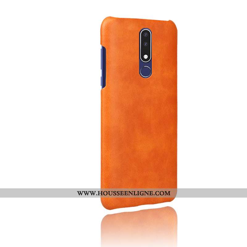 Housse Nokia 3.1 Plus Modèle Fleurie Protection Étui Téléphone Portable Couleur Unie Coque Orange