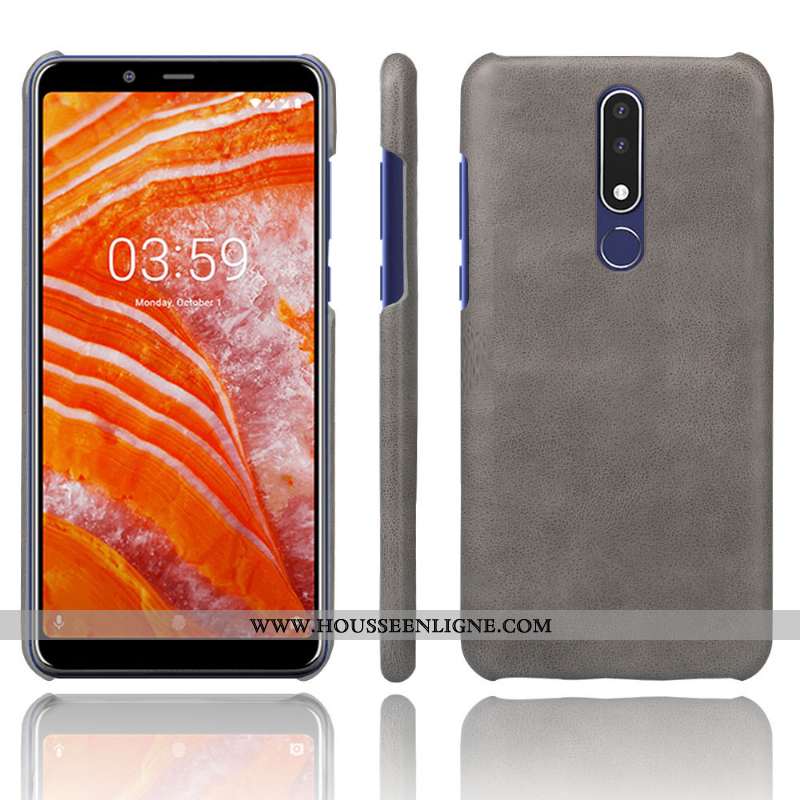 Housse Nokia 3.1 Plus Modèle Fleurie Protection Étui Téléphone Portable Couleur Unie Coque Orange