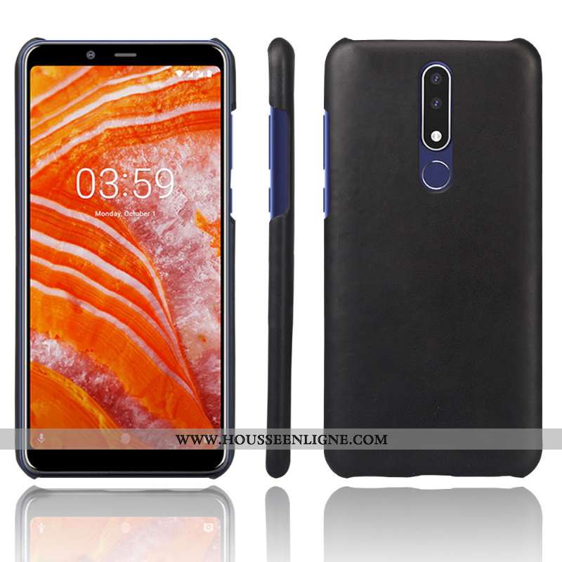 Housse Nokia 3.1 Plus Modèle Fleurie Protection Étui Téléphone Portable Couleur Unie Coque Orange