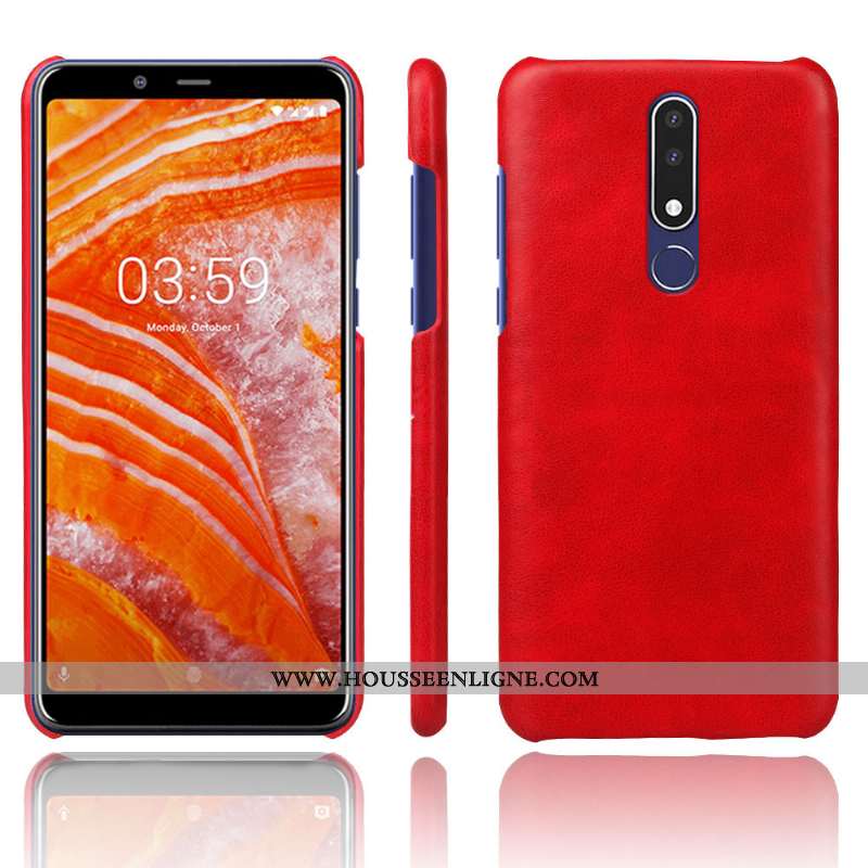 Housse Nokia 3.1 Plus Modèle Fleurie Protection Étui Téléphone Portable Couleur Unie Coque Orange
