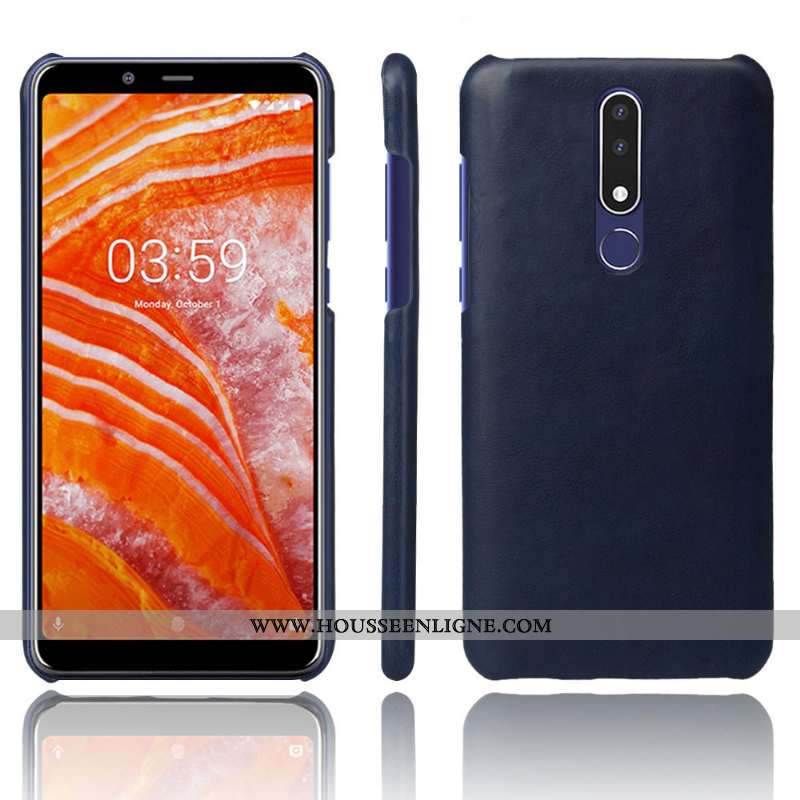 Housse Nokia 3.1 Plus Modèle Fleurie Protection Étui Téléphone Portable Couleur Unie Coque Orange