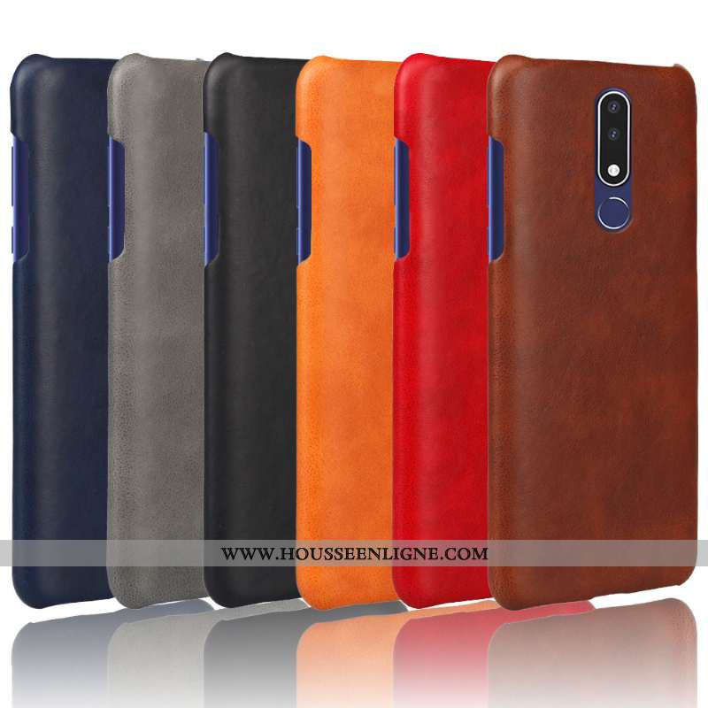 Housse Nokia 3.1 Plus Modèle Fleurie Protection Étui Téléphone Portable Couleur Unie Coque Orange