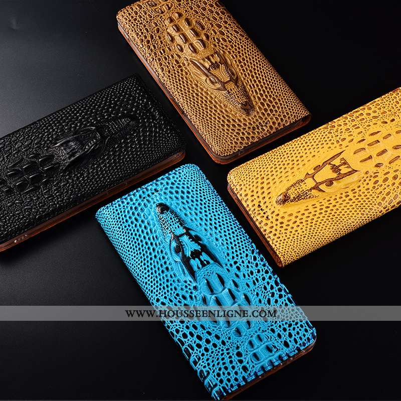 Housse Nokia 3.1 Plus Protection Cuir Véritable Téléphone Portable Incassable Étui Jaune