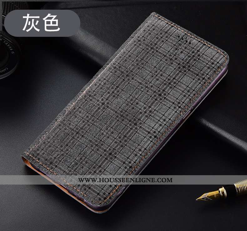 Housse Nokia 3.1 Plus Protection Cuir Véritable Étui Velours Téléphone Portable Gris Tout Compris