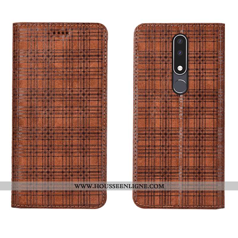Housse Nokia 3.1 Plus Protection Cuir Véritable Étui Velours Téléphone Portable Gris Tout Compris