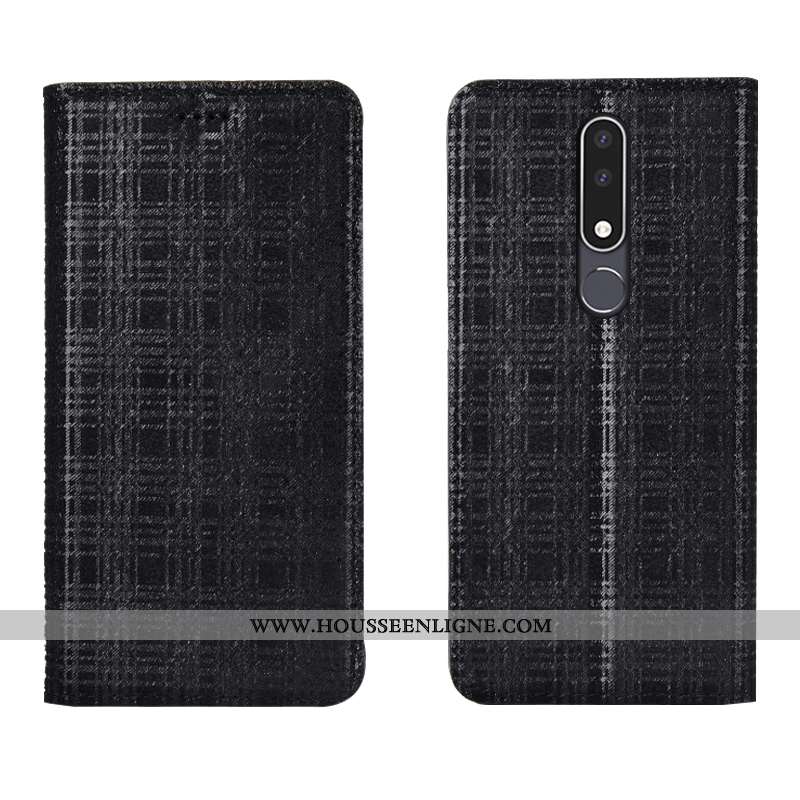 Housse Nokia 3.1 Plus Protection Cuir Véritable Étui Velours Téléphone Portable Gris Tout Compris