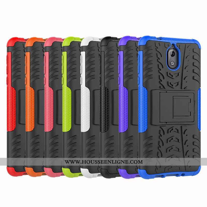 Housse Nokia 3.1 Protection Silicone Difficile Trois Défenses Téléphone Portable Étui Orange