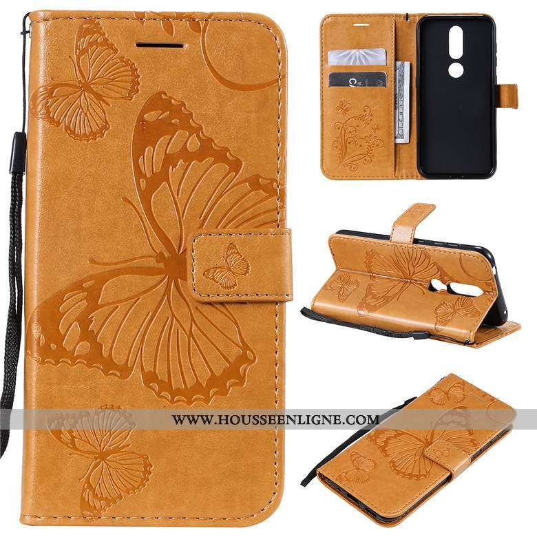 Housse Nokia 3.2 Protection Cuir Étui Jaune Téléphone Portable Fluide Doux Coque