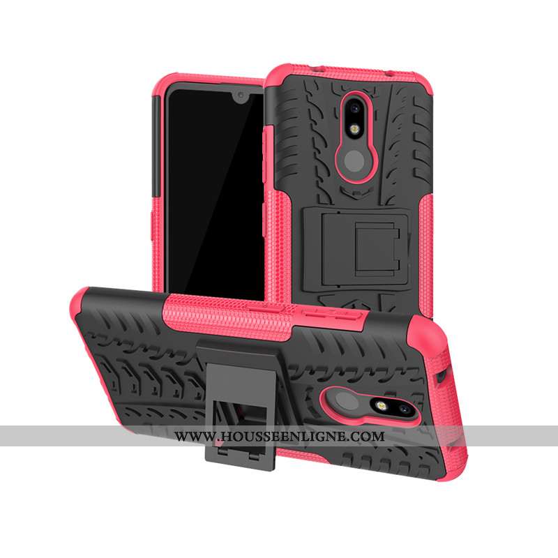 Housse Nokia 3.2 Protection Rouge Étui Support Coque Téléphone Portable Incassable Rose