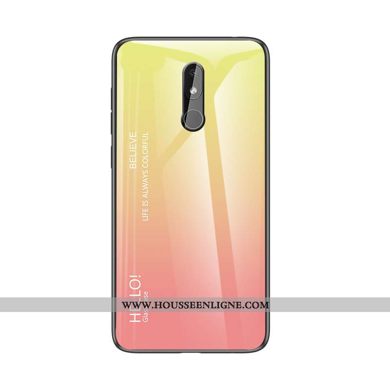 Housse Nokia 3.2 Protection Verre Coque Silicone Simple Téléphone Portable Personnalité Bleu