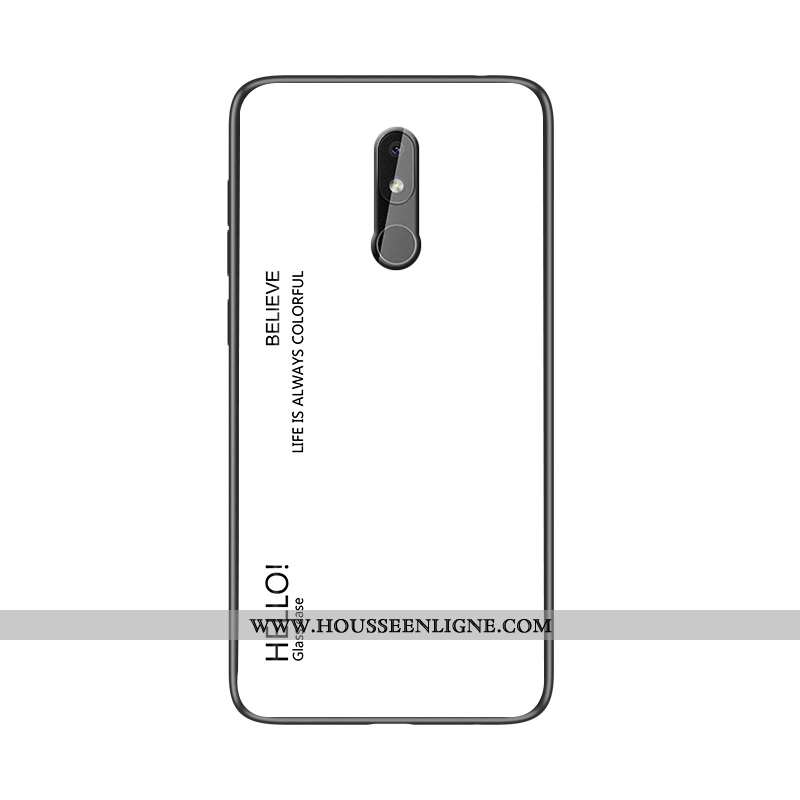 Housse Nokia 3.2 Protection Verre Coque Silicone Simple Téléphone Portable Personnalité Bleu