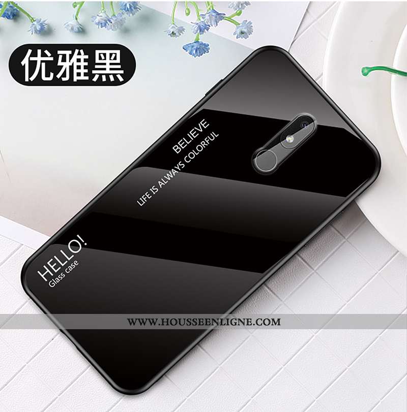 Housse Nokia 3.2 Protection Verre Coque Silicone Simple Téléphone Portable Personnalité Bleu
