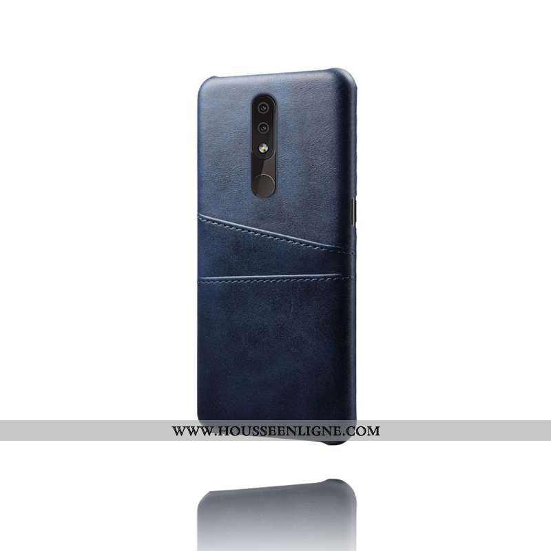 Housse Nokia 4.2 Cuir Protection Tendance Téléphone Portable Coque Incassable Bleu Marin Bleu Foncé