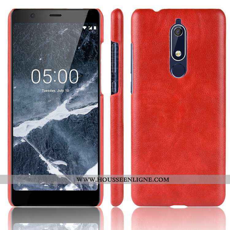 Housse Nokia 5.1 Créatif Cuir Difficile Téléphone Portable Modèle Fleurie Étui Protection Noir