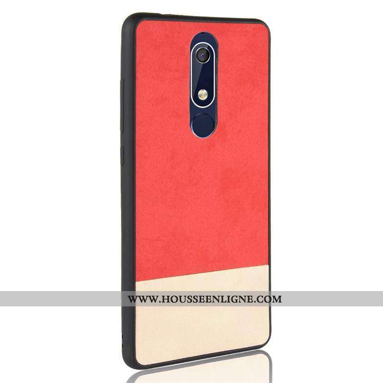 Housse Nokia 5.1 Délavé En Daim Fluide Doux Coque Silicone Incassable Tout Compris Noir