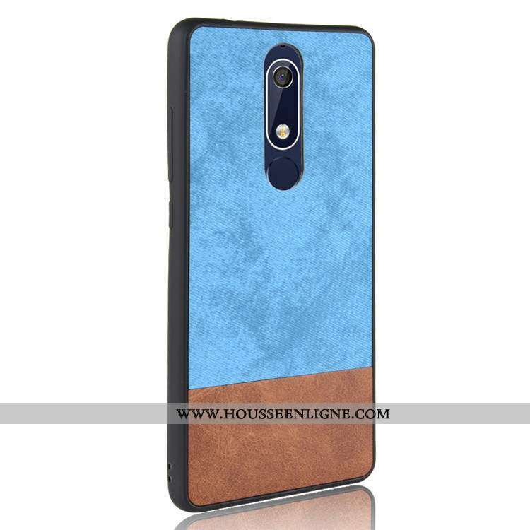 Housse Nokia 5.1 Délavé En Daim Fluide Doux Coque Silicone Incassable Tout Compris Noir