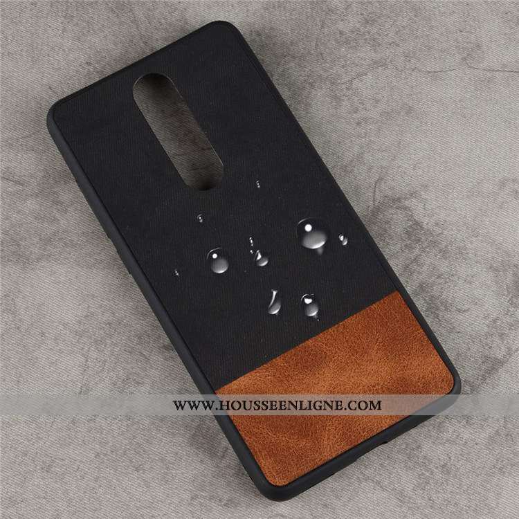 Housse Nokia 5.1 Délavé En Daim Fluide Doux Coque Silicone Incassable Tout Compris Noir