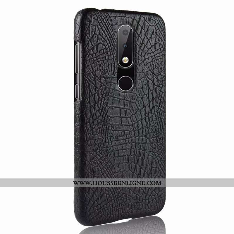 Housse Nokia 5.1 Plus Cuir Modèle Fleurie Protection Qualité Crocodile Étui Coque Orange