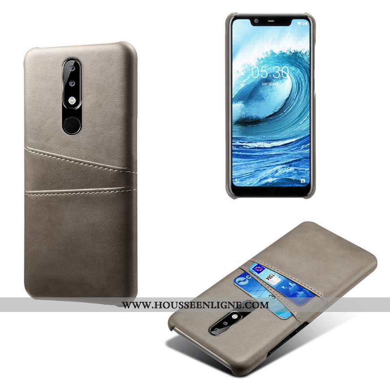 Housse Nokia 5.1 Plus Cuir Protection Téléphone Portable Carte Rose Coque Étui