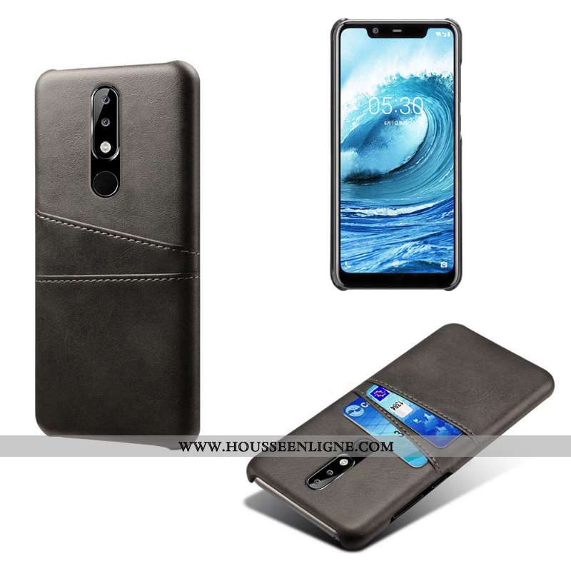 Housse Nokia 5.1 Plus Cuir Protection Téléphone Portable Carte Rose Coque Étui