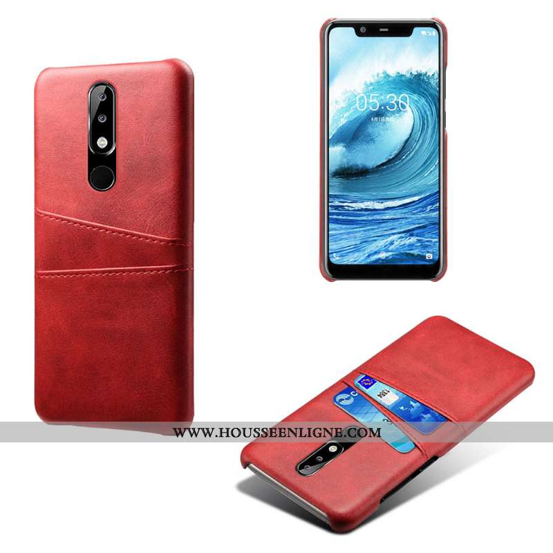 Housse Nokia 5.1 Plus Cuir Protection Téléphone Portable Carte Rose Coque Étui