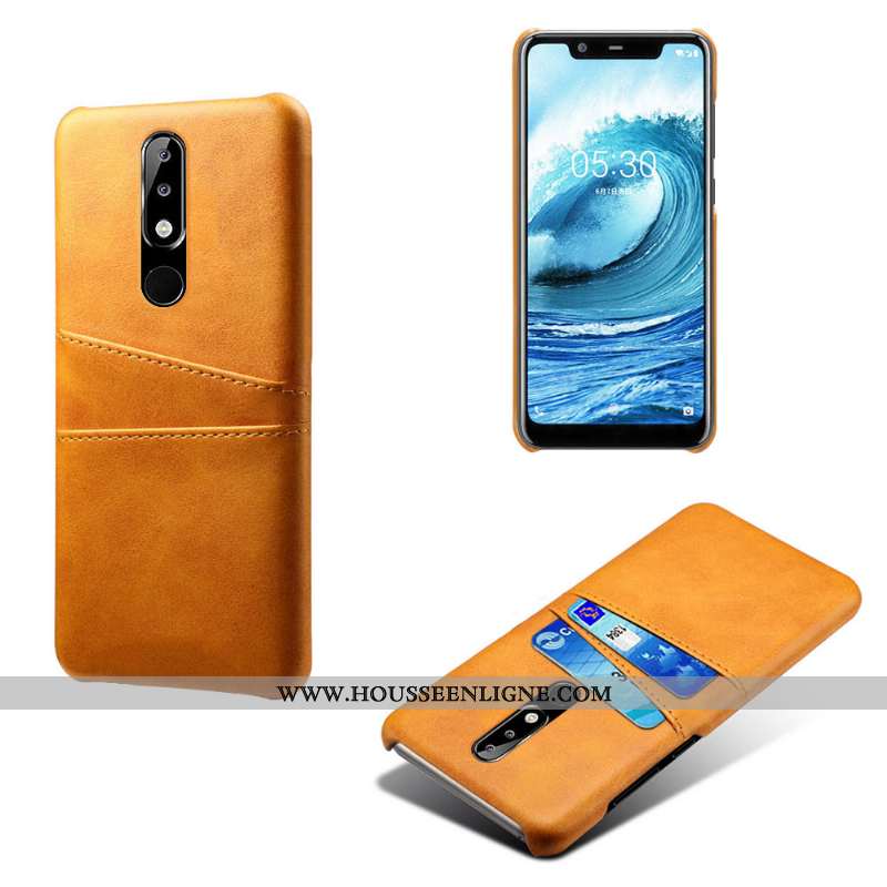 Housse Nokia 5.1 Plus Cuir Protection Téléphone Portable Carte Rose Coque Étui