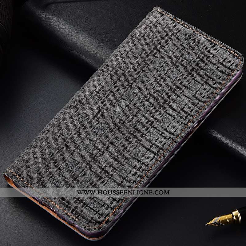 Housse Nokia 5.1 Plus Modèle Fleurie Protection Étui Gris Cuir Véritable Velours