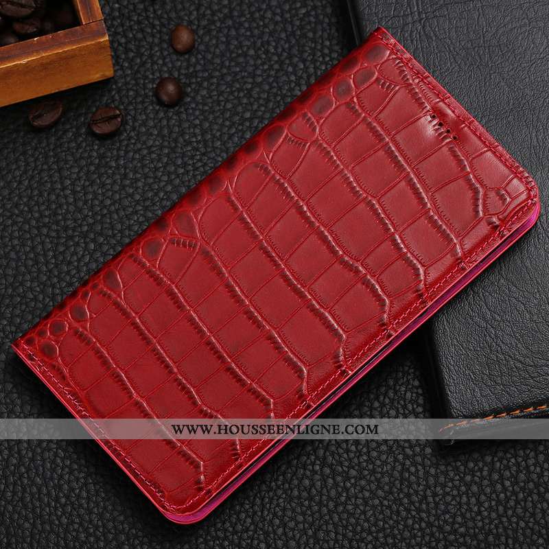 Housse Nokia 5.1 Plus Protection Cuir Véritable Rouge Étui Cuir Nouveau Clamshell
