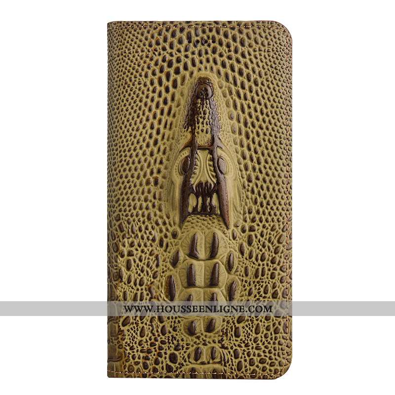 Housse Nokia 5.1 Plus Protection Cuir Véritable Étui Coque Jaune Téléphone Portable