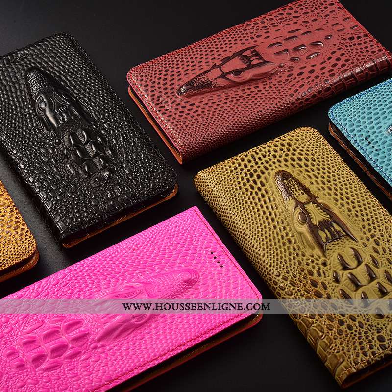 Housse Nokia 5.1 Plus Protection Cuir Véritable Étui Coque Jaune Téléphone Portable