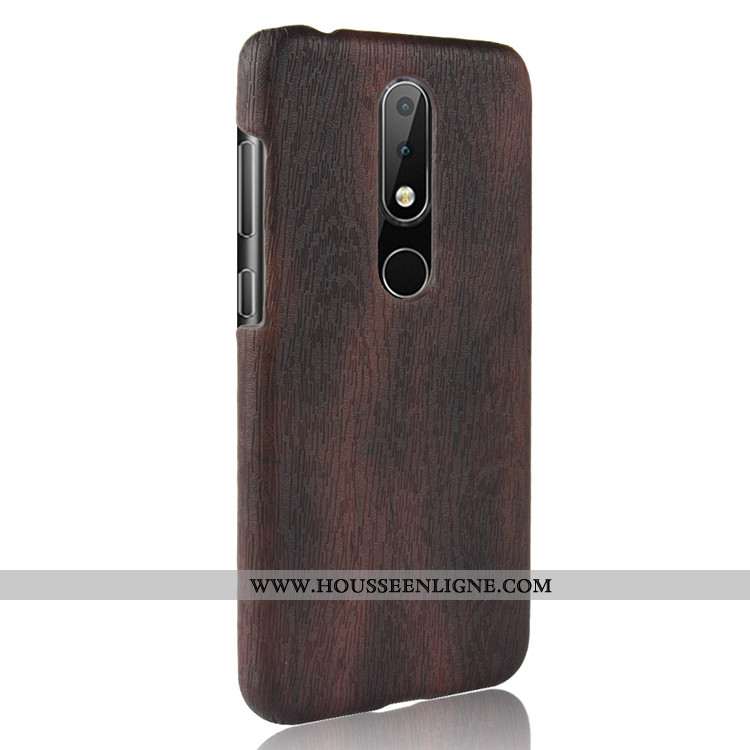 Housse Nokia 5.1 Plus Protection En Bois Couvercle Arrière Difficile Modèle Fleurie Incassable Télép