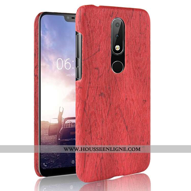 Housse Nokia 5.1 Plus Protection En Bois Couvercle Arrière Difficile Modèle Fleurie Incassable Télép