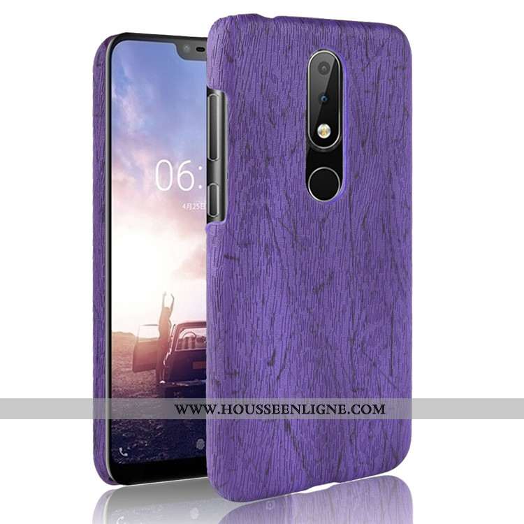 Housse Nokia 5.1 Plus Protection En Bois Couvercle Arrière Difficile Modèle Fleurie Incassable Télép