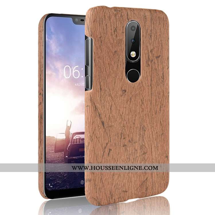 Housse Nokia 5.1 Plus Protection En Bois Couvercle Arrière Difficile Modèle Fleurie Incassable Télép