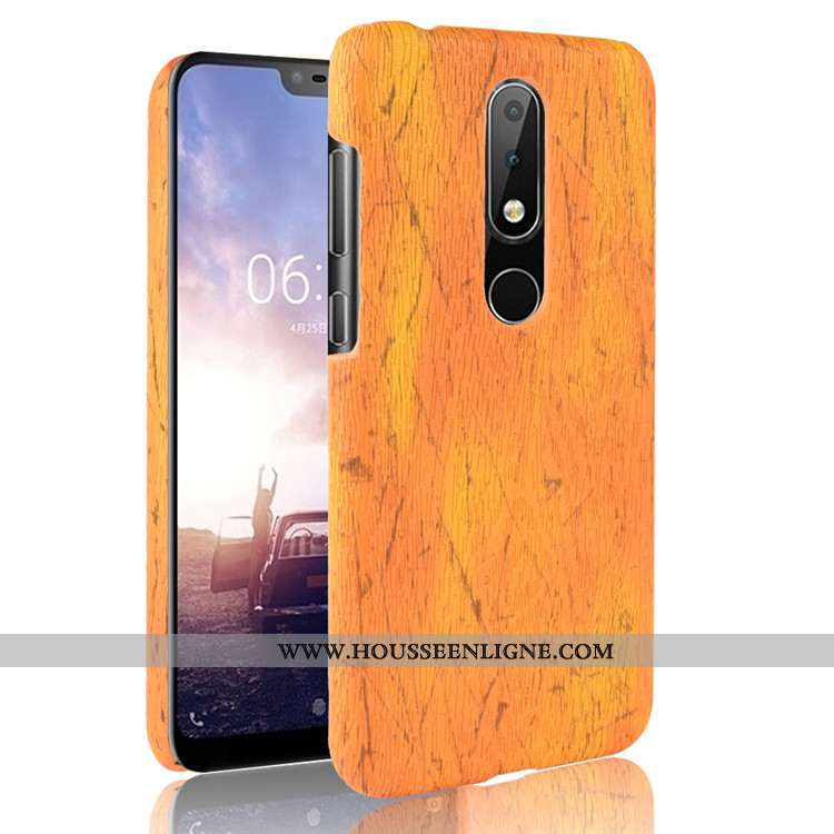 Housse Nokia 5.1 Plus Protection En Bois Couvercle Arrière Difficile Modèle Fleurie Incassable Télép