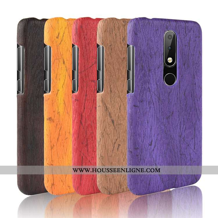 Housse Nokia 5.1 Plus Protection En Bois Couvercle Arrière Difficile Modèle Fleurie Incassable Télép